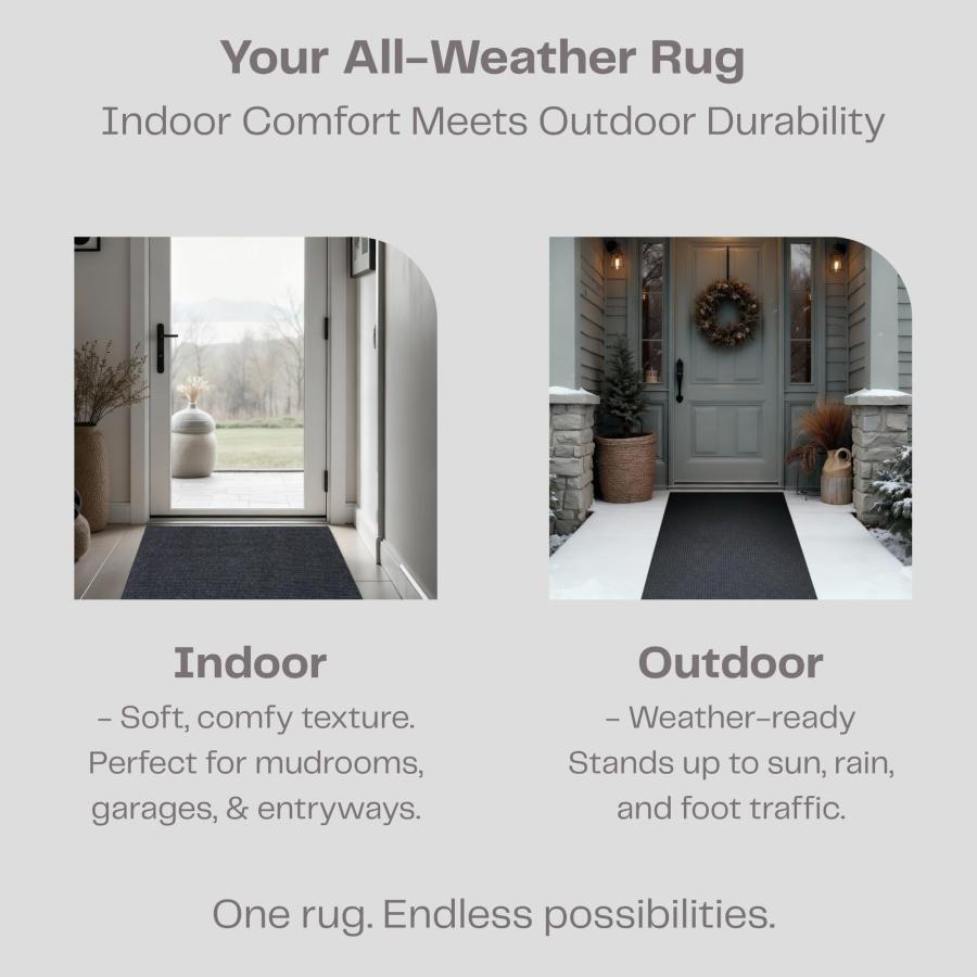 【並行輸入品】iCustomRug 畝ありカーペットランナー エリアラグ屋内/屋外用， 3'X10' iCustomRug Ribbed Hal_3
