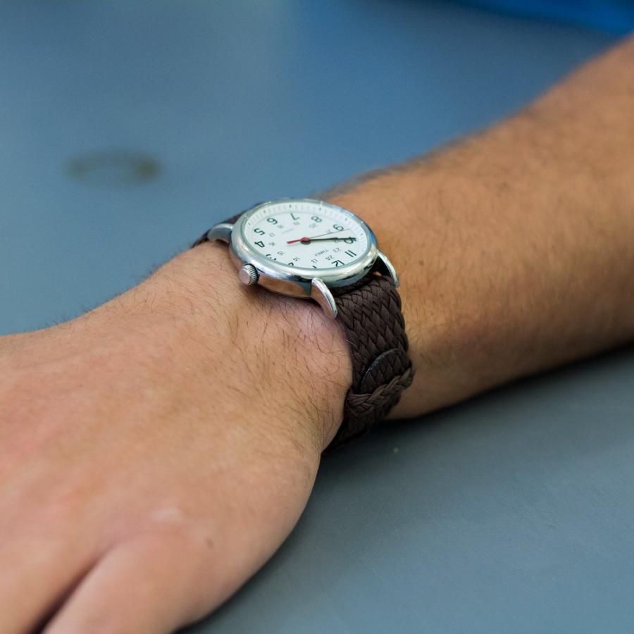 【並行輸入品】Clockwork Synergy〓   ダブル編組パーロン腕時計ストラップ (22mm ブラウン) Clockwork Syneの画像