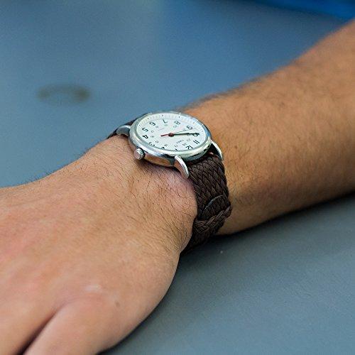 【並行輸入品】Clockwork Synergy〓   ダブル編組パーロン腕時計ストラップ (22mm ブラウン) Clockwork Syneの画像