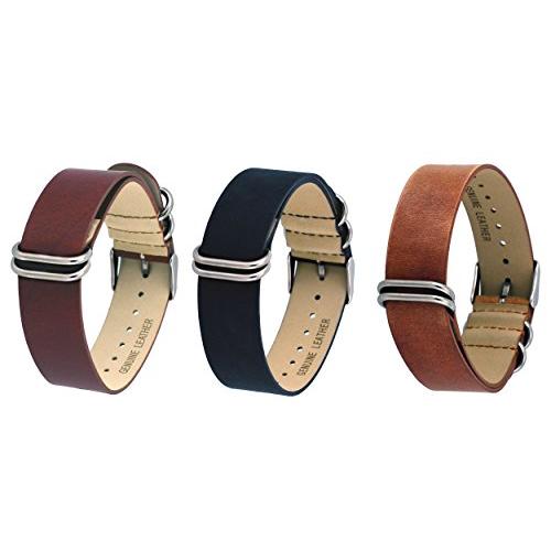 【並行輸入品】 REV Black， Camel， or Natural Brown Genuine Leather Strap Slip Th_7