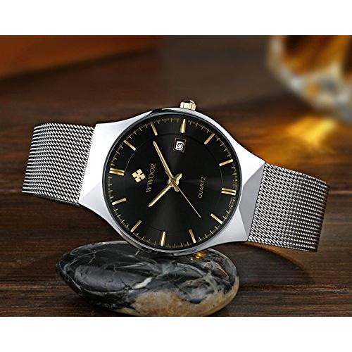 【並行輸入品】メンズ新しいTop Luxury Watch Ultra Thinステンレススチールメッシュバンドクォーツ腕時計ファッションカジュ_7