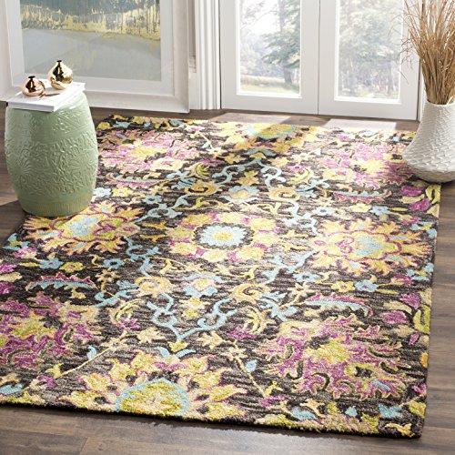 【並行輸入品】 SAFAVIEH Blossom Collection Accent Rug 3' x 5'， Charcoal & Mul_1