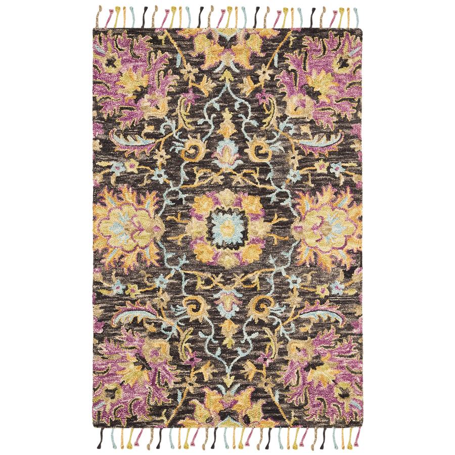 【並行輸入品】 SAFAVIEH Blossom Collection Accent Rug 3' x 5'， Charcoal & Mul_3
