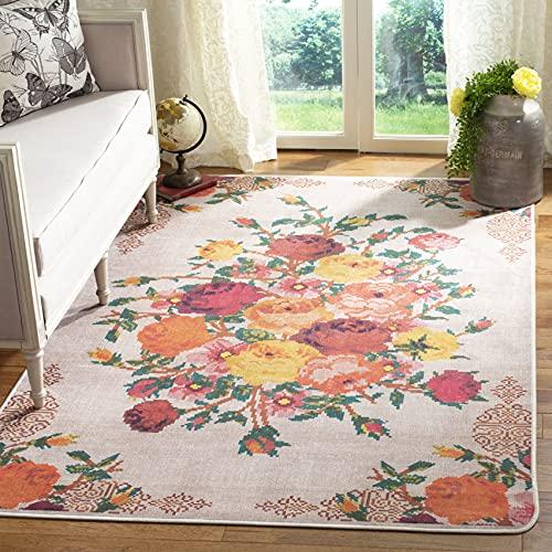 【並行輸入品】 SAFAVIEH Washable Rug Daytona Collection 4' x 6'， Cream & Oran_4
