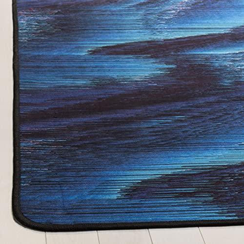 【並行輸入品】 SAFAVIEH Washable Rug Daytona Collection 3' x 5'， Black & Turq