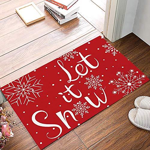 【並行輸入品】クリスマス装飾ドアマット Let It Snow Winter Snowflake、ノンスリップ 屋内/屋外/玄関/浴室玄関マット_4
