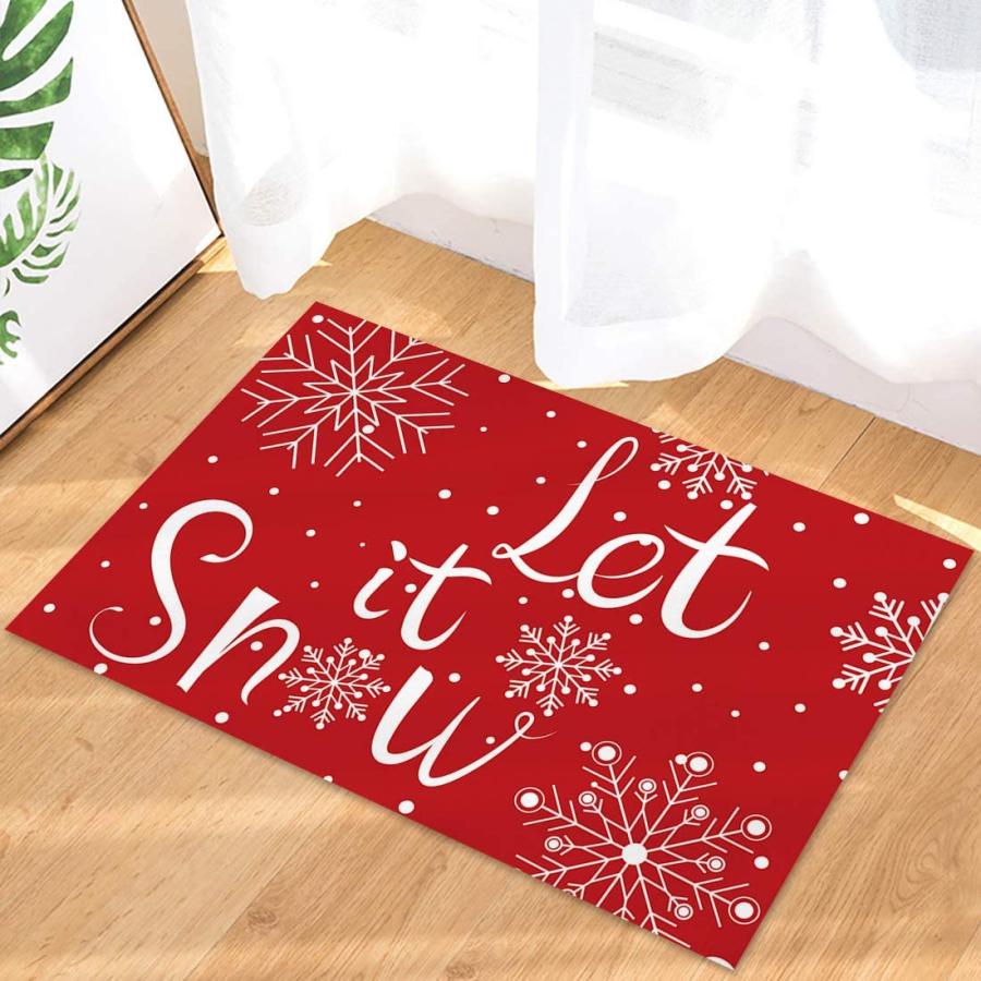 【並行輸入品】クリスマス装飾ドアマット Let It Snow Winter Snowflake、ノンスリップ 屋内/屋外/玄関/浴室玄関マット_6