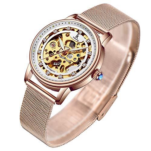 【並行輸入品】Bestn腕時計レディーススケルトンクリスタル自動機械腕時計 Gute Women's Watch Luxury Mechanic_1