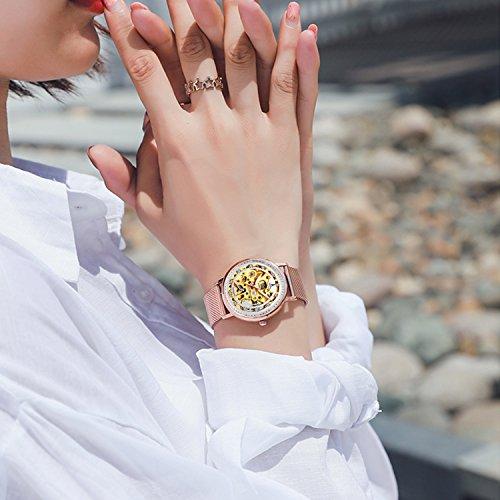 【並行輸入品】Bestn腕時計レディーススケルトンクリスタル自動機械腕時計 Gute Women's Watch Luxury Mechanic_4
