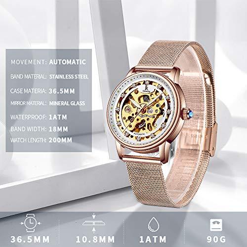 【並行輸入品】Bestn腕時計レディーススケルトンクリスタル自動機械腕時計 Gute Women's Watch Luxury Mechanic_7