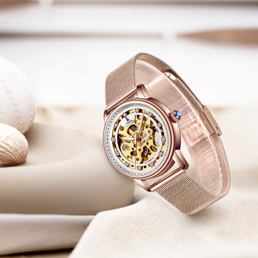 【並行輸入品】Bestn腕時計レディーススケルトンクリスタル自動機械腕時計 Gute Women's Watch Luxury Mechanic_9