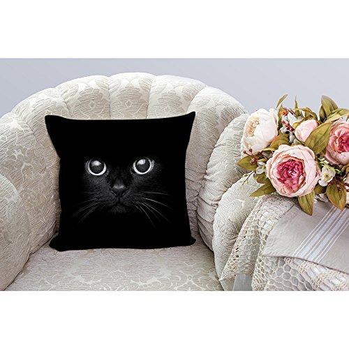 【並行輸入品】Cat Pillow Case by Hgod Designs Cute Black Cat Face withブラックEyeコッ