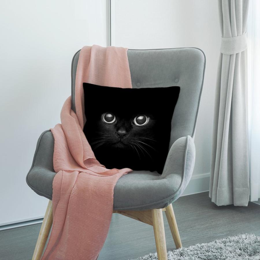【並行輸入品】Cat Pillow Case by Hgod Designs Cute Black Cat Face withブラックEyeコッ