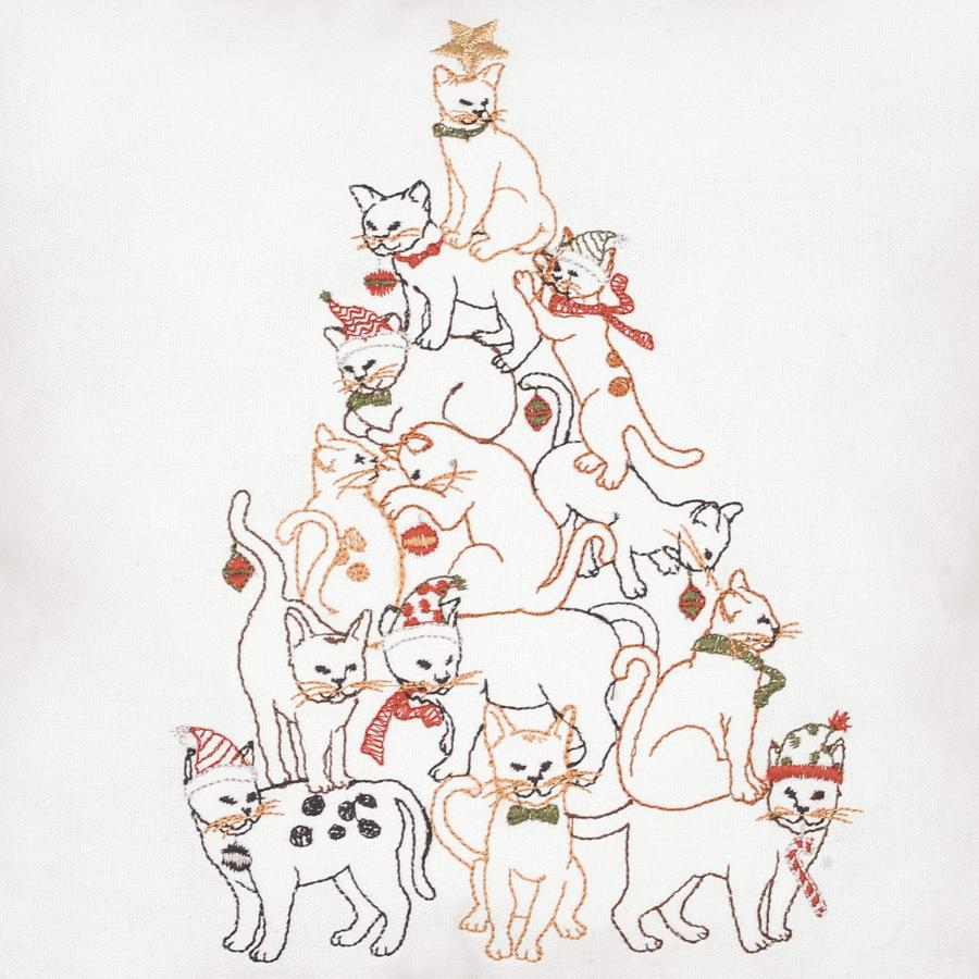 【並行輸入品】C&F Home 猫 クリスマスツリー 刺繍 格言 装飾 アクセントピロー 10 x 10 ブラウン C&F Home Cat C