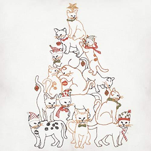 【並行輸入品】C&F Home 猫 クリスマスツリー 刺繍 格言 装飾 アクセントピロー 10 x 10 ブラウン C&F Home Cat C
