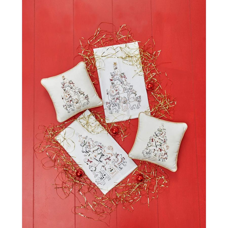 【並行輸入品】C&F Home 猫 クリスマスツリー 刺繍 格言 装飾 アクセントピロー 10 x 10 ブラウン C&F Home Cat C