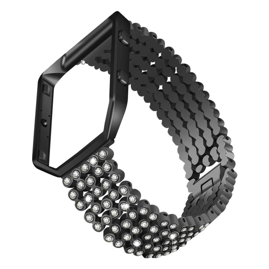 【並行輸入品】AISPORTS Fitbit Blaze用バンド フレーム付き Fitbit Blaze用 ステンレススチール ラインストーンの画像