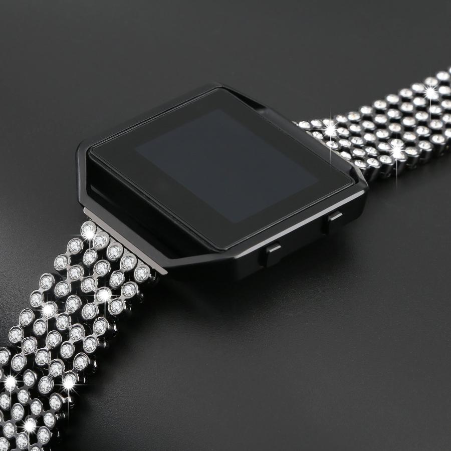 【並行輸入品】AISPORTS Fitbit Blaze用バンド フレーム付き Fitbit Blaze用 ステンレススチール ラインストーンの画像