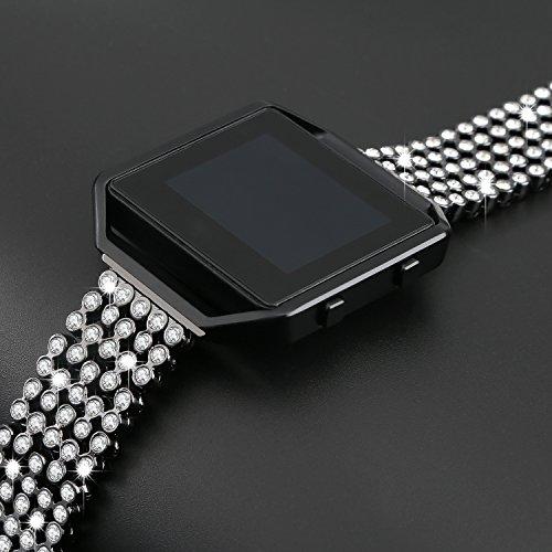 【並行輸入品】AISPORTS Fitbit Blaze用バンド フレーム付き Fitbit Blaze用 ステンレススチール ラインストーンの画像