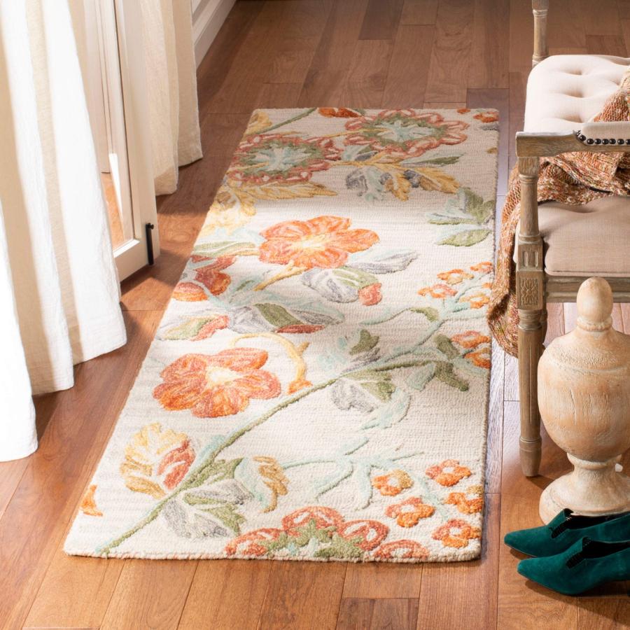 【並行輸入品】 SAFAVIEH Blossom Collection 3' x 5' Grey / Red BLM458F Handmade_3