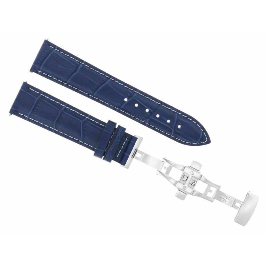 【並行輸入品】24 mm Leather Watch Strap Band for BREITLING NAVITIMERコルトベントレーブルー