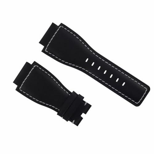 【並行輸入品】24mm 本革ベルト スムーズバンド ベル＆ロスBR 01 03 ブラック WS #8A Ewatchparts 24mm Genの画像