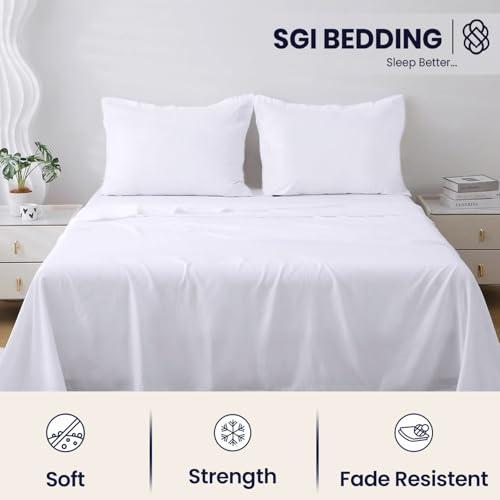 【並行輸入品】SGI Bedding 100%エジプト綿シーツ ツインサイズ 600スレッドカウントシーツセット、ソフト、涼しく、40.62_7