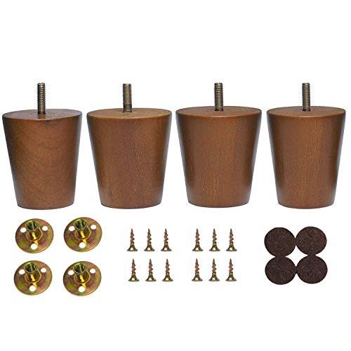 【並行輸入品】bikani 3 "ラウンド木製ソファー/ソファ/椅子/オットマンソリッド木製脚ウォールナット仕上げ 3 Inches，4 pcs_1