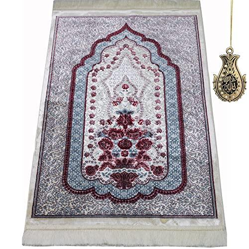 【並行輸入品】 Modefa Turkish Islamic Velvet Prayer Rug Prayer Mat Carpet for_1