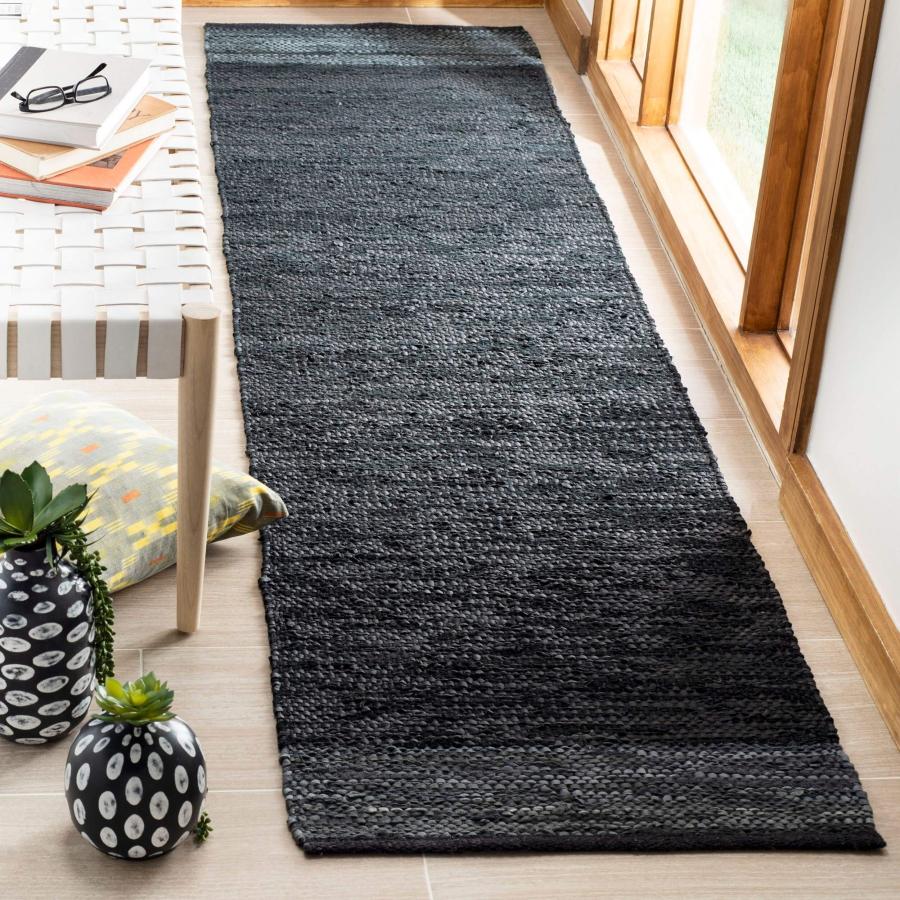 【並行輸入品】 SAFAVIEH Vintage Leather Collection Accent Rug 2' x 3'， Grey &_6