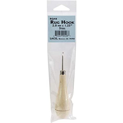 【並行輸入品】Lacis Primitive Rug Hook W/Wood Handle Steel 2mmX1.25" RQ48 2 La_1