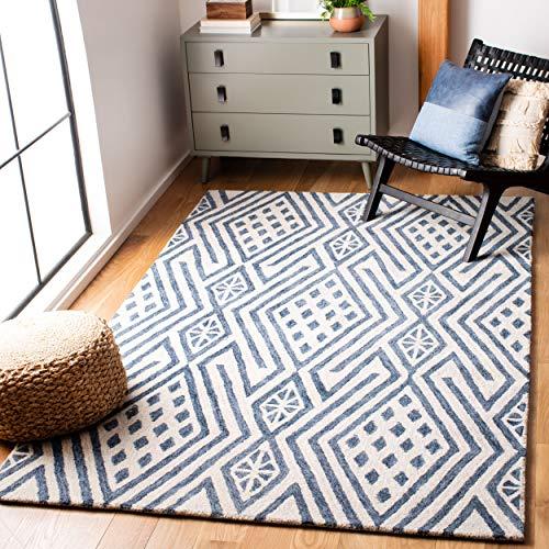 【並行輸入品】 SAFAVIEH Micro Loop Collection Accent Rug 2'6" x 4'， Blue & Iv_1