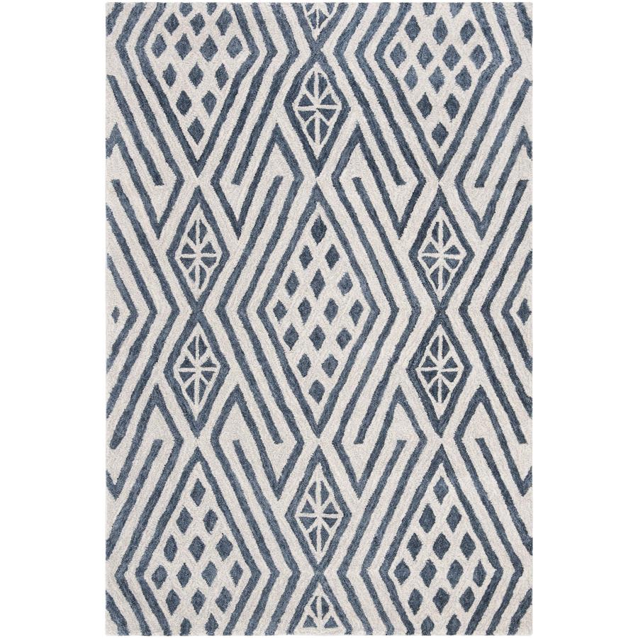 【並行輸入品】 SAFAVIEH Micro Loop Collection Accent Rug 2'6" x 4'， Blue & Iv_3