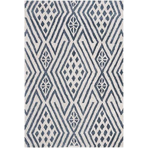 【並行輸入品】 SAFAVIEH Micro Loop Collection Accent Rug 2'6" x 4'， Blue & Iv_4