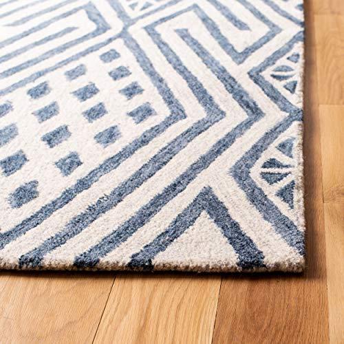 【並行輸入品】 SAFAVIEH Micro Loop Collection Accent Rug 2'6" x 4'， Blue & Iv_7