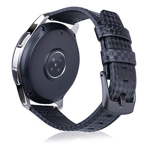 【並行輸入品】 MeShow 22mm Genuine Leather Carbon Fiber Embossed Pattern with S_1