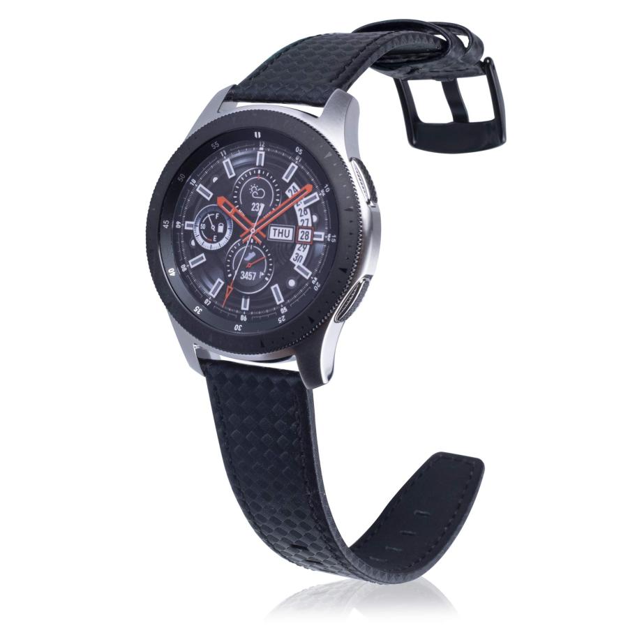 【並行輸入品】 MeShow 22mm Genuine Leather Carbon Fiber Embossed Pattern with S_6