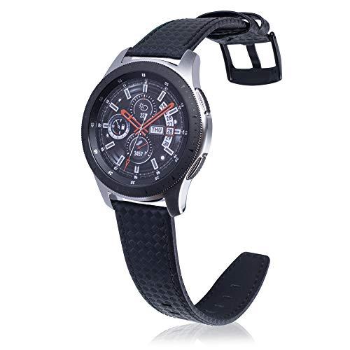 【並行輸入品】 MeShow 22mm Genuine Leather Carbon Fiber Embossed Pattern with S_7