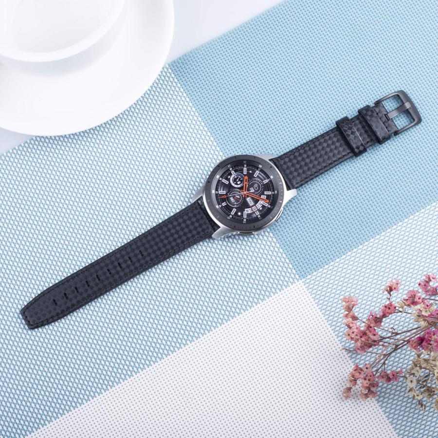 【並行輸入品】 MeShow 22mm Genuine Leather Carbon Fiber Embossed Pattern with S_9
