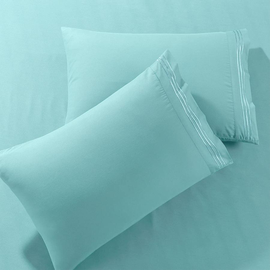 【並行輸入品】Pure Bedding 枕カバー キング [2枚パック、アクア] ホテルラグジュアリー枕カバー サテン織り プレミアムマ_2
