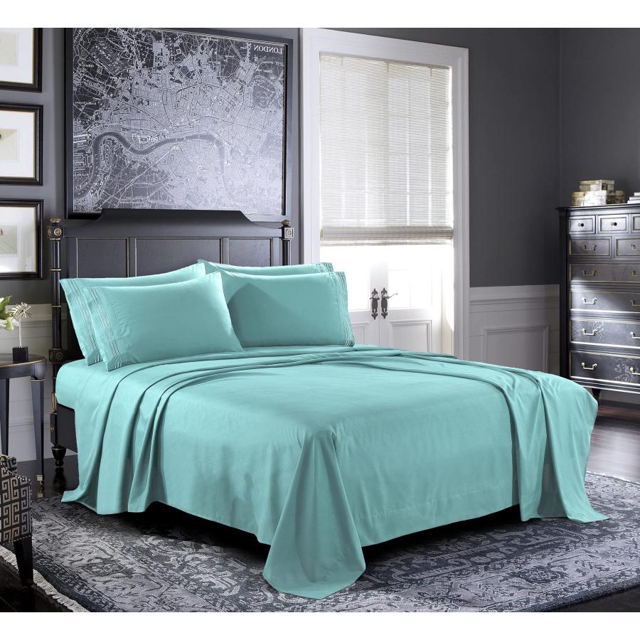 【並行輸入品】Pure Bedding 枕カバー キング [2枚パック、アクア] ホテルラグジュアリー枕カバー サテン織り プレミアムマ_8
