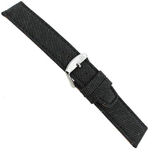 【並行輸入品】22mm Milano Spinnaker ブラックケブラーオーバーロリカパッド入りメンズウォッチバンド 3303 22mm Miの画像