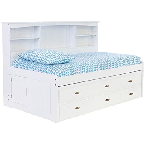 【並行輸入品】 Discovery World Furniture Twin Bookcase Daybed with 6 Drawers Whの画像