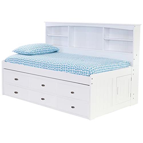 【並行輸入品】 Discovery World Furniture Twin Bookcase Daybed with 6 Drawers Whの画像