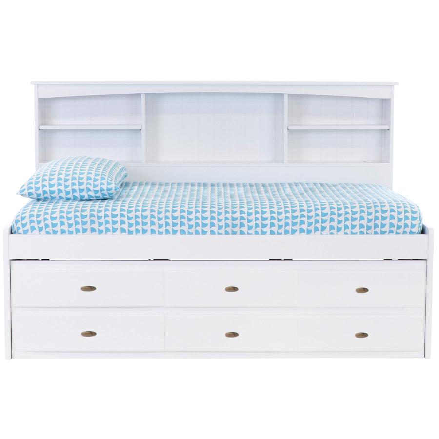 【並行輸入品】 Discovery World Furniture Twin Bookcase Daybed with 6 Drawers Whの画像
