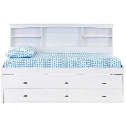 【並行輸入品】 Discovery World Furniture Twin Bookcase Daybed with 6 Drawers Whの画像