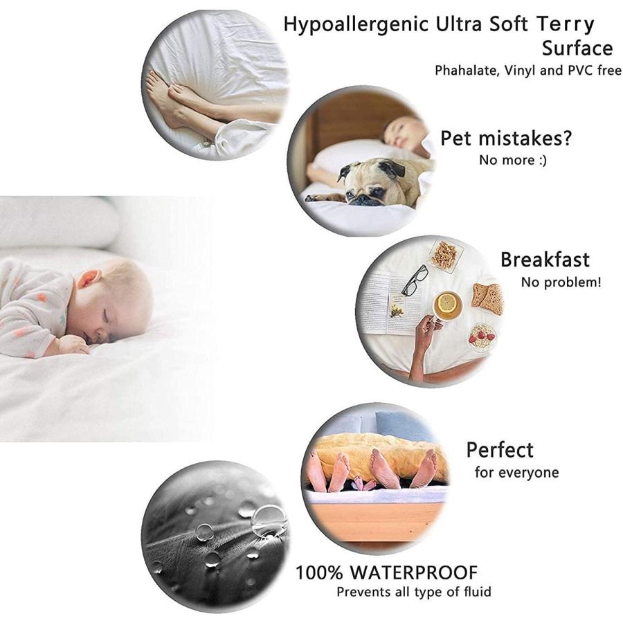 【並行輸入品】 Top Head flex Split King Mattress protector Fitted Style 12" Dee