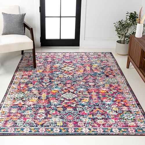 【並行輸入品】 JONATHAN Y Modern Boho Floral Multi/Purple Indoor Area Rug， 4x6，_1
