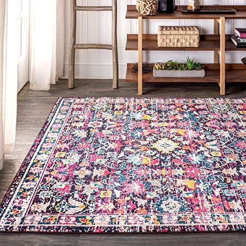 【並行輸入品】 JONATHAN Y Modern Boho Floral Multi/Purple Indoor Area Rug， 4x6，_7
