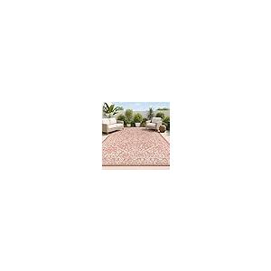 【並行輸入品】 JONATHAN Y Boho Medallion Indoor Outdoor Area Rug 4X6 Red/Taupe，_1